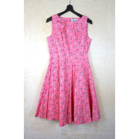 NWT Closet London Pink Floral Skater Dress - Picture 4 of 8